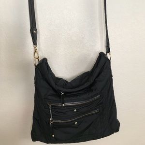 Tod’s Nylon Black Messenger Bag Gold Hardware EUC